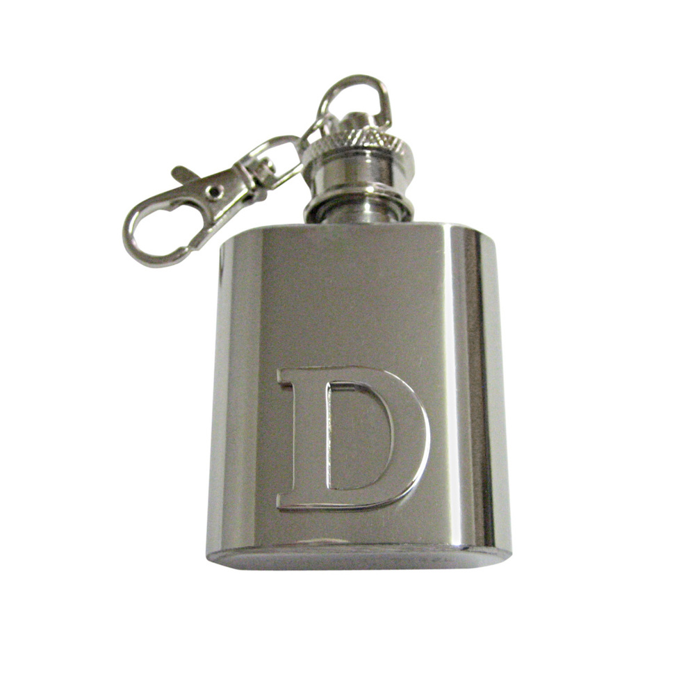 Letter D Monogram Keychain Flask - image 1